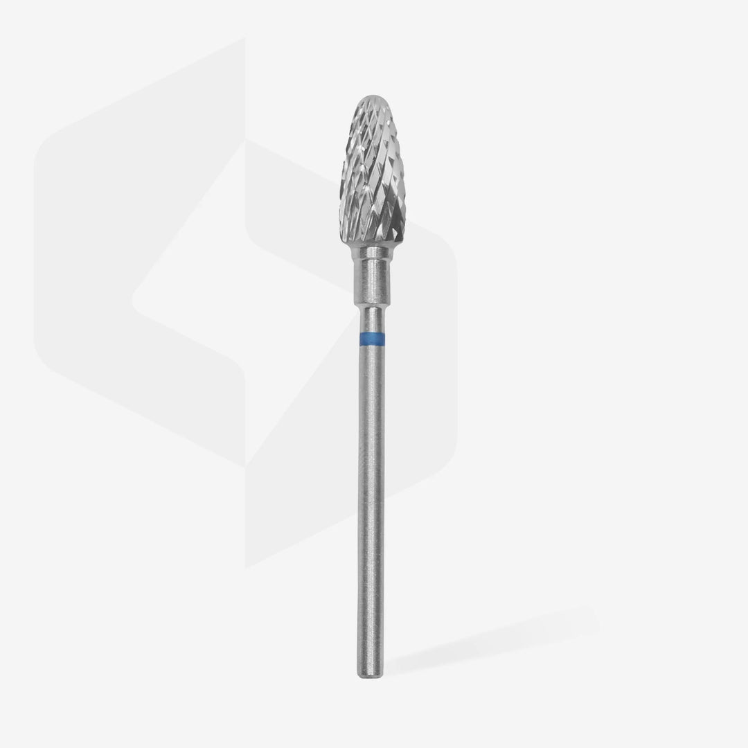 STALEKS EXPERT Carbide nail drill bit corn blue, head diameter 6 mm, working part 14 mm