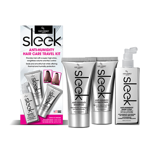 Hair Chemist Sleek Anti-Humidity Shampoo 75ml, Conditioner 75ml & Shine Coat 88ml 3-PC SET