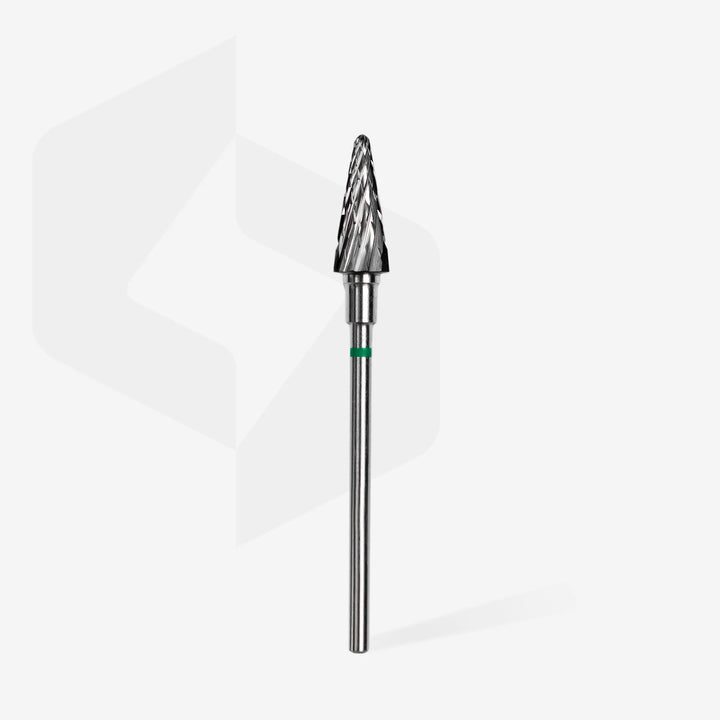 Staleks - Carbide nail drill bit cone green EXPERT head diameter 6 mm / working part 14 mm