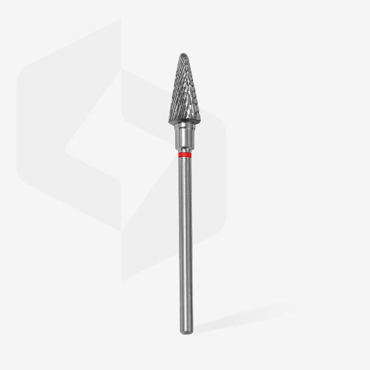 Staleks - Carbide nail drill bit cone red EXPERT head diameter 6 mm / working part 14 mm