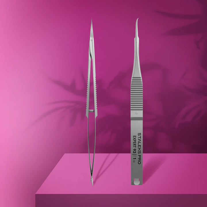 Staleks - Professional Cuticle Micro Scissors with Hook EXPERT 93 TYPE 1