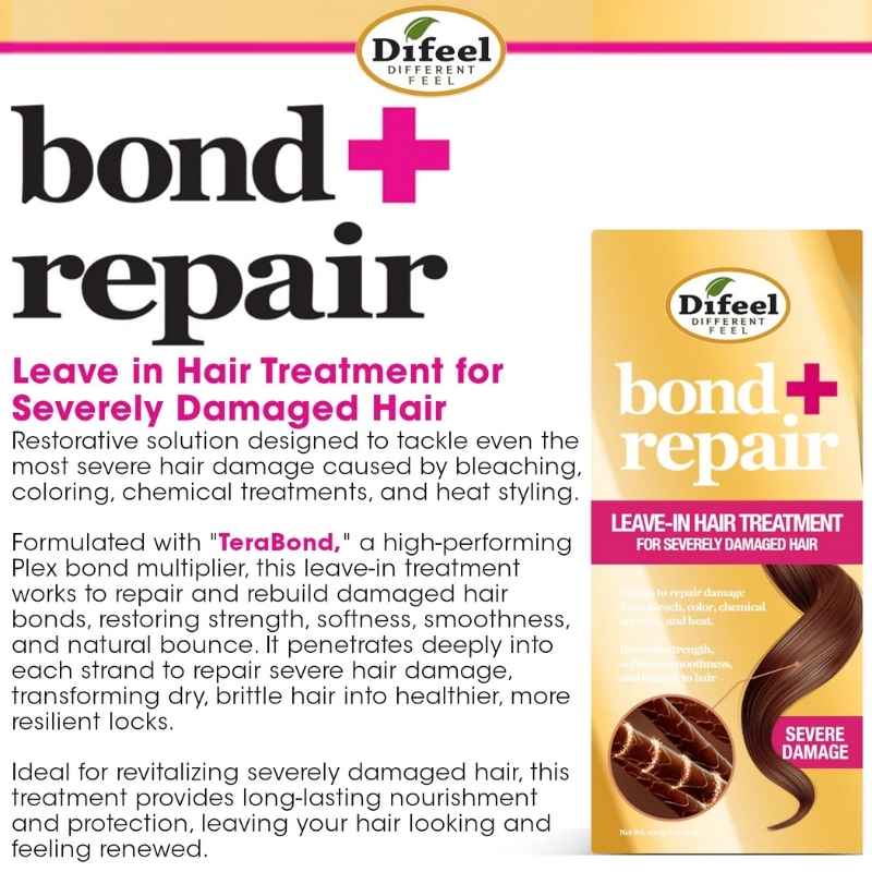 Difeel Bond & Repair Leave in Hair Treatment for Severely Damaged Hair 73.9ml
