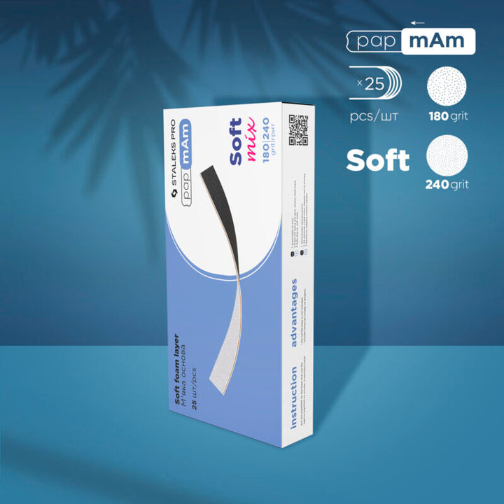 Staleks - Disposable Double-sided Files PapmAm Mix (Soft Foam Layer) EXPERT 20 180/240 grit (25 pcs)
