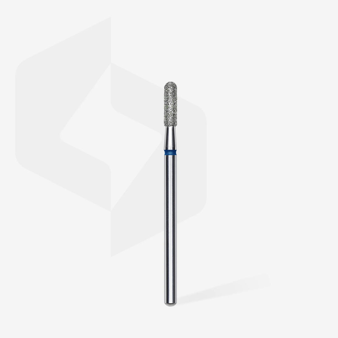 STALEKS EXPERT Diamond nail drill bit rounded cylinder blue, head diameter 2,3 mm, working part 6,5 mm