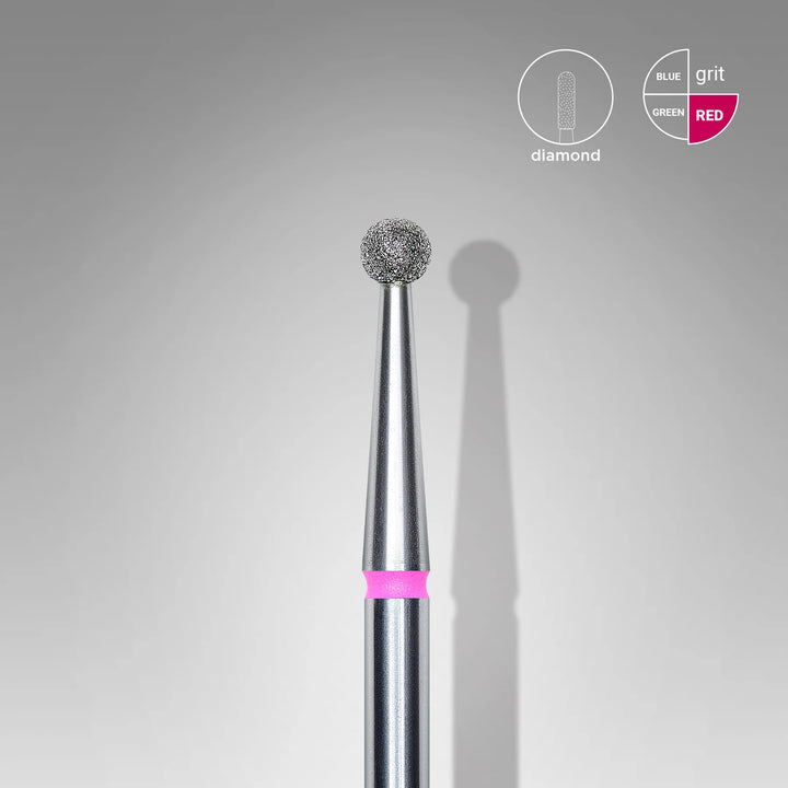 Staleks - Diamond nail drill bit ball red EXPERT head diameter 2,7 mm