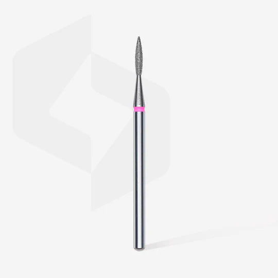 Staleks - Diamond nail drill bit pointed flame red EXPERT head diameter 1,6 mm / working part 8 mm