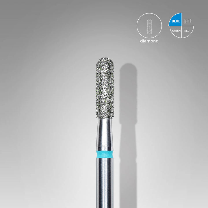 STALEKS EXPERT Diamond nail drill bit rounded cylinder blue, head diameter 2,3 mm, working part 6,5 mm