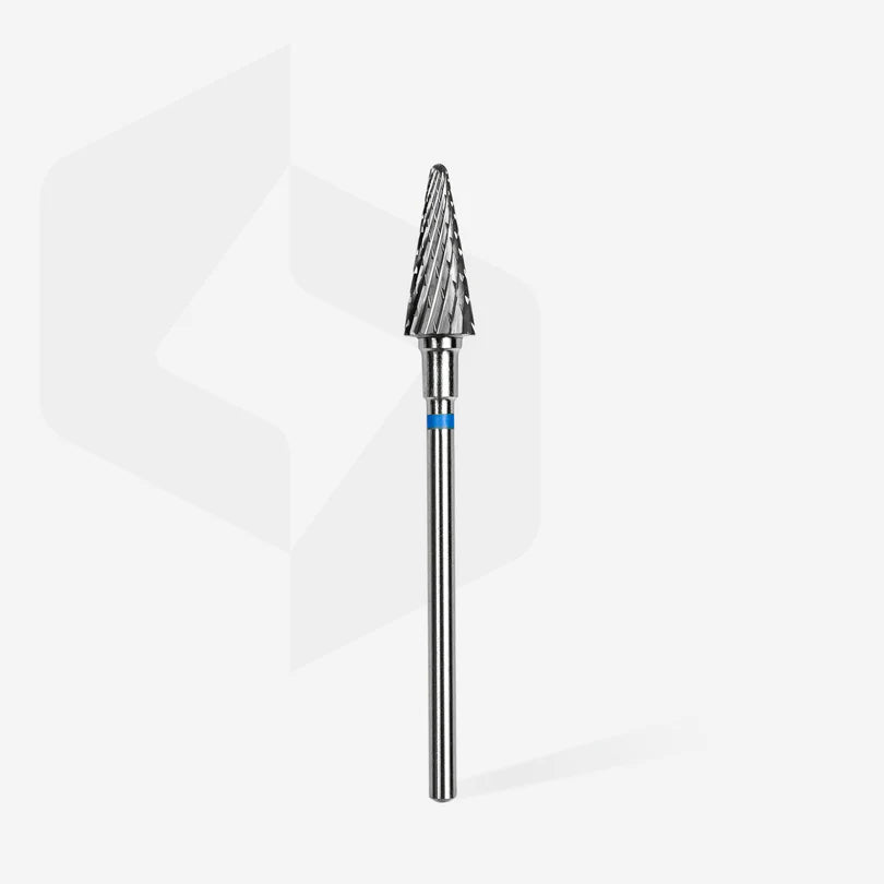Staleks - Carbide nail drill bit cone blue EXPERT head diameter 6 mm / working part 14 mm