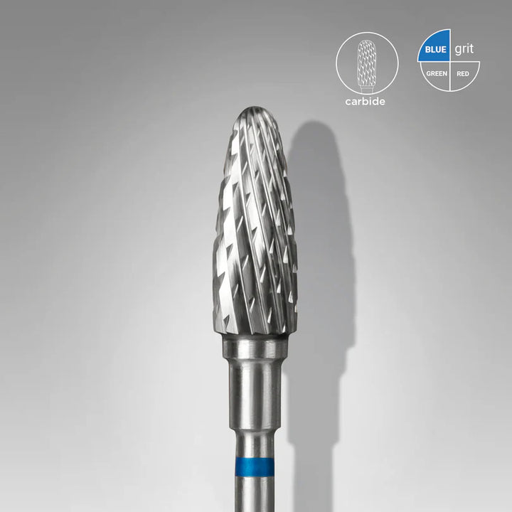 Staleks - Carbide nail drill bit corn blue EXPERT head diameter 5 mm / working part 13 mm