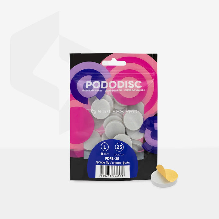 STALEKS EXPERT 25 PODODISC L Disposable files-sponges for pedicure disc 25 mm (25 pcs)