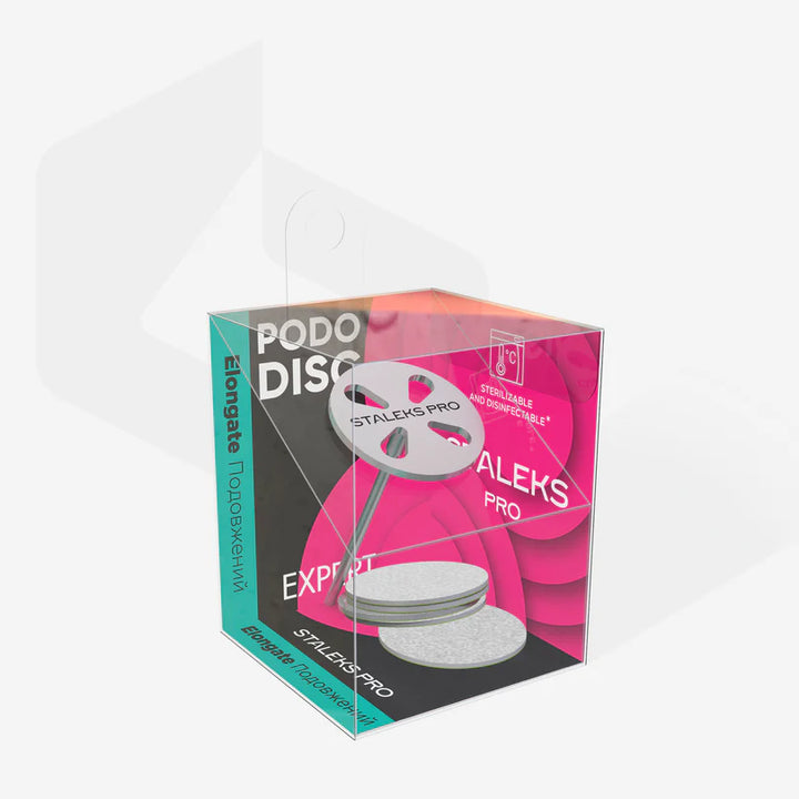 Staleks - Elongated pedicure disc PODODISC M EXPERT and set of disposable files 180 grit 5 pcs (20 mm)