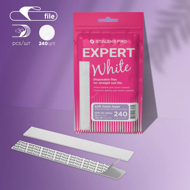 Staleks - Refill Pads For Straight Nail File Soft Pro EXPERT 20, 240 grit (30 pcs)