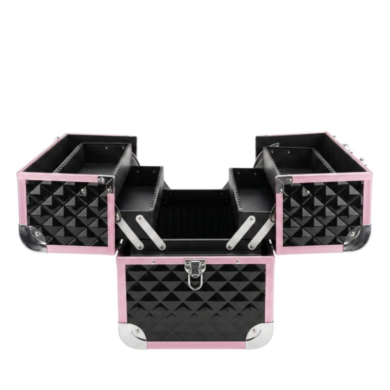 PINK TRIM DIAMOND HAIR / MAKE UP / BEAUTY CASE