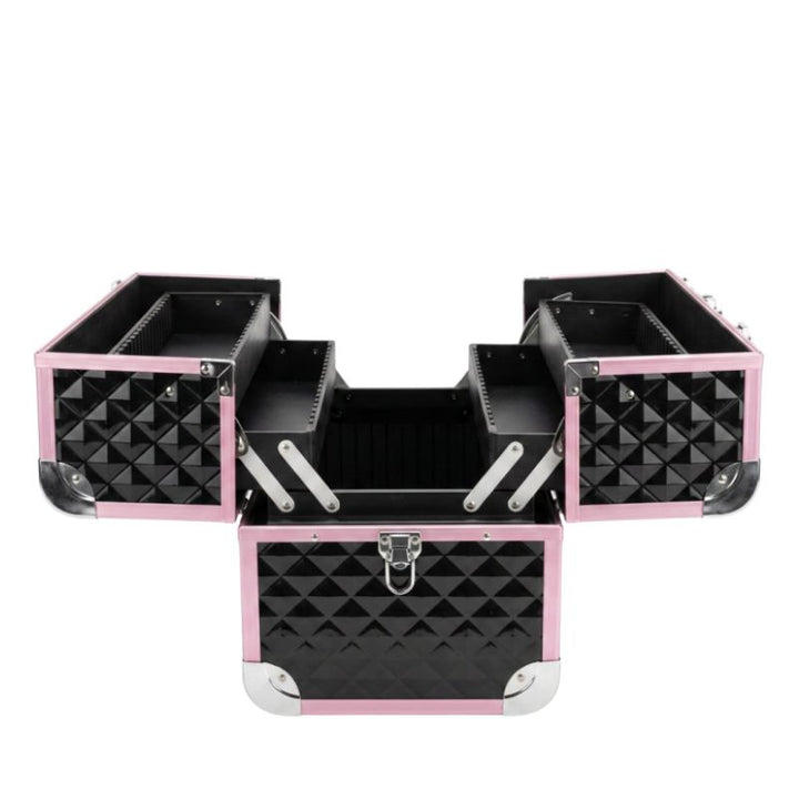 PINK TRIM DIAMOND HAIR / MAKE UP / BEAUTY CASE
