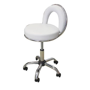 Beautician Chair With Backrest - White