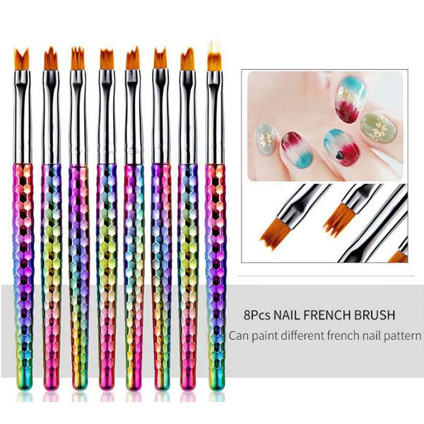 Nail Art Brush Set - 8 Brushes