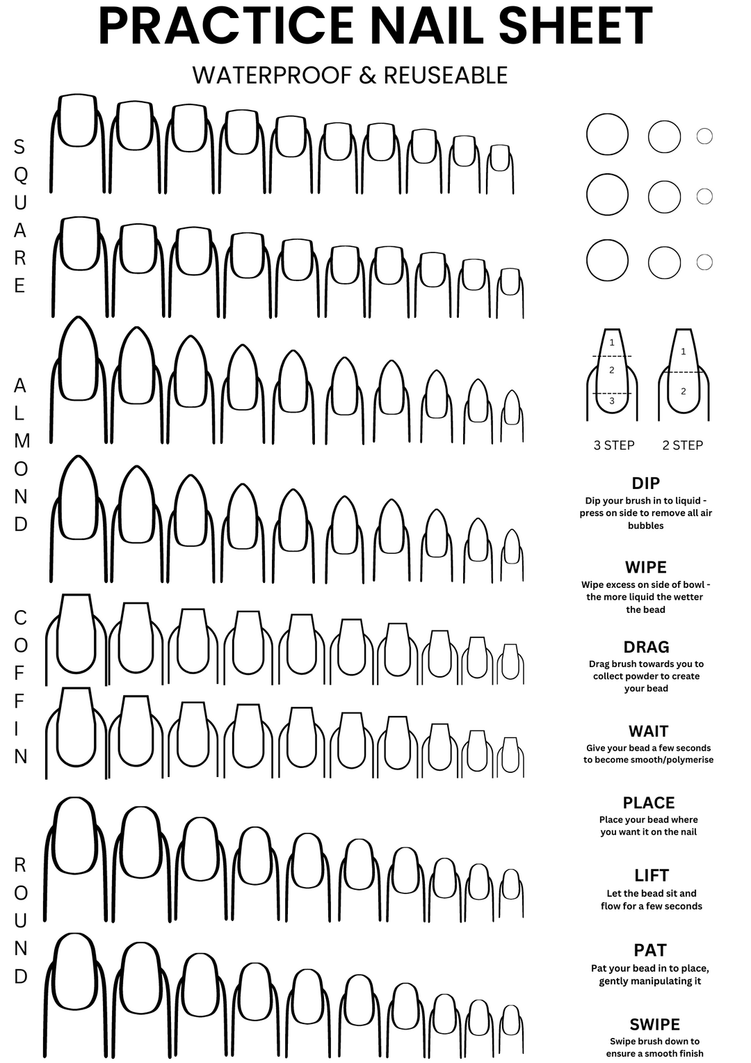 Manicure Worksheet Practice Sheet – Beauty Gallery