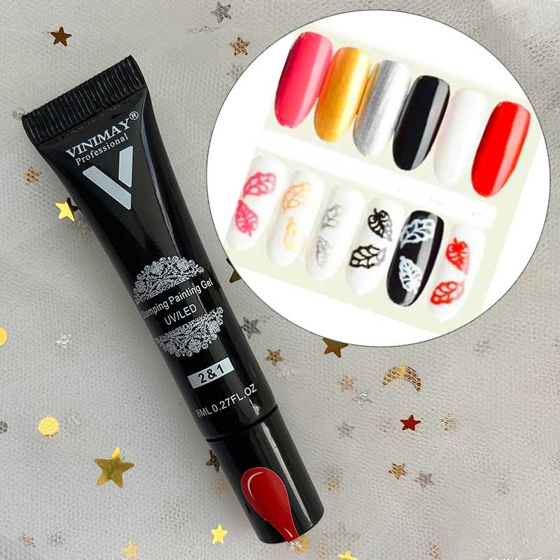 Vinimay Stamping / Painting Gel Color - UV&amp; LED 8ml Red