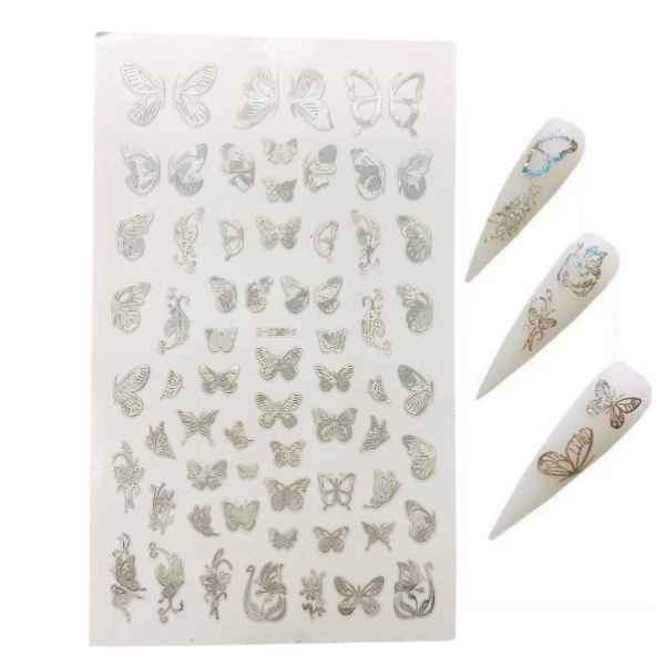Silver Holographic Butterfly Stickers
