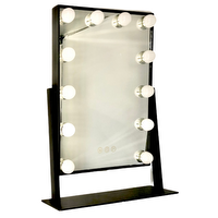 Hollywood LED Mirror with 12 LED Lights Black